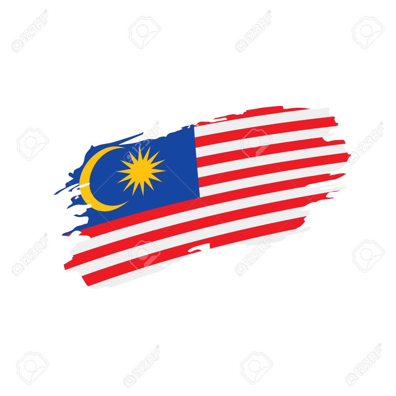 Malaysia Flag Vector Illustration On A White Background Royalty