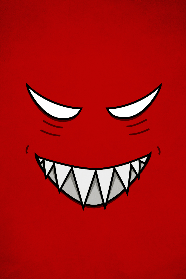 Red Grinning Face Evil Eyes iPhone Nw Natalia Wallpaper