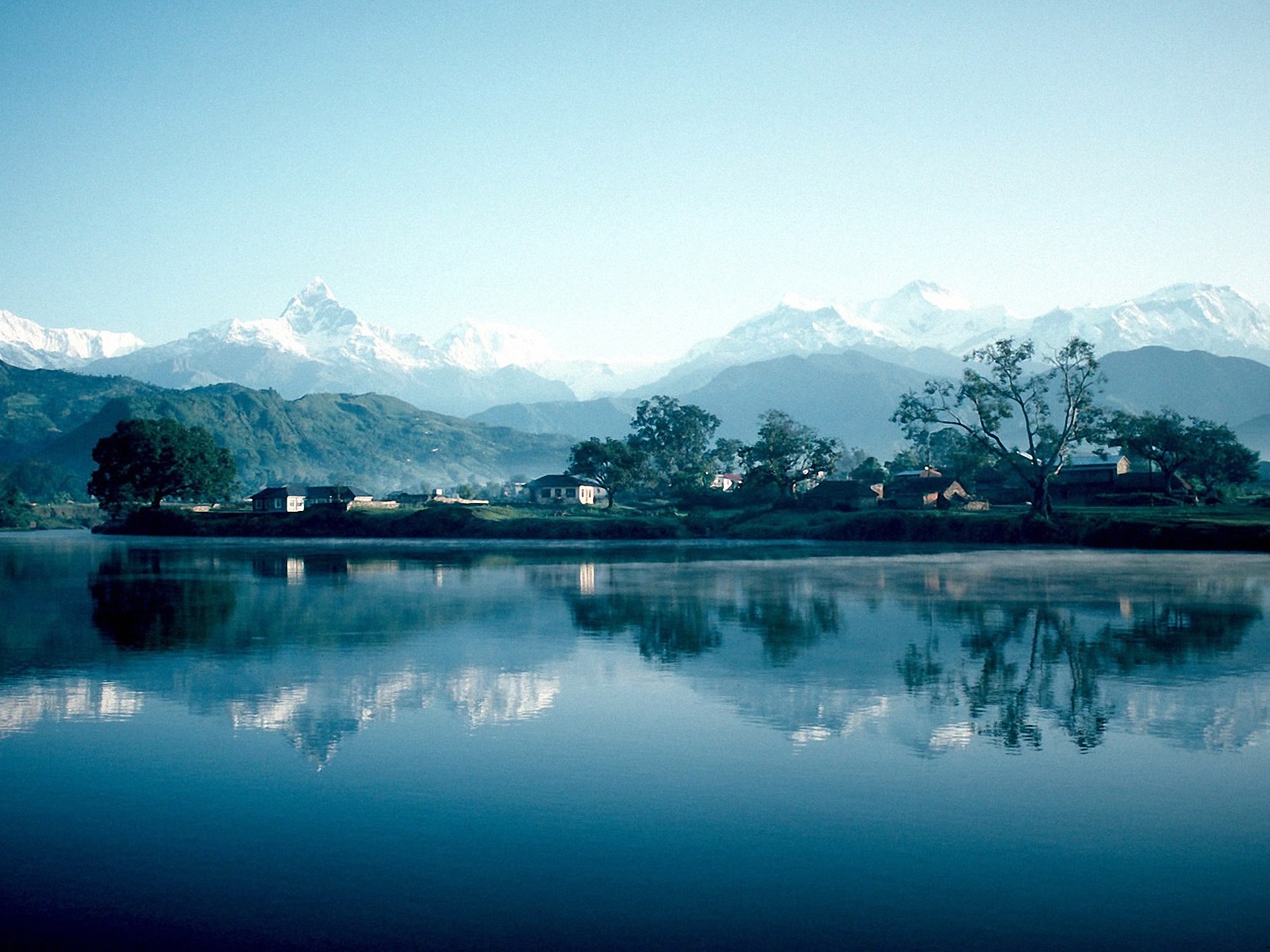 Pokhara Phewa Lake Wallpaper Stock Photos