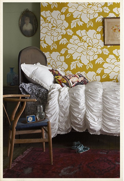Anthropologie Wallpaper Yellow Floral Home