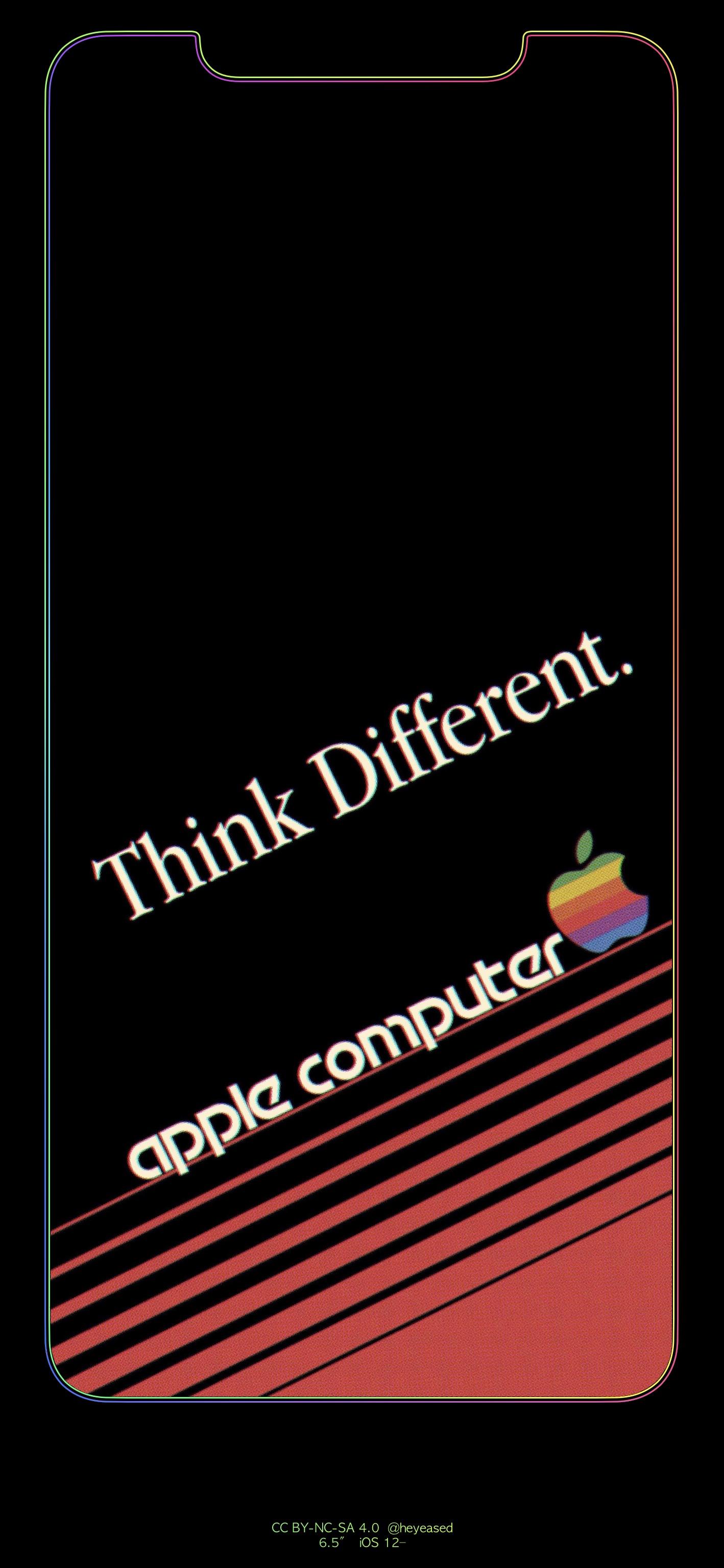 Retro Apple Computer border wallpaper for iPhone XS Max 1418x3072