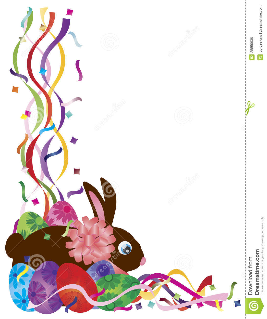 Stock Image Happy Easter Bunny Rabbit Borders Image3996889
