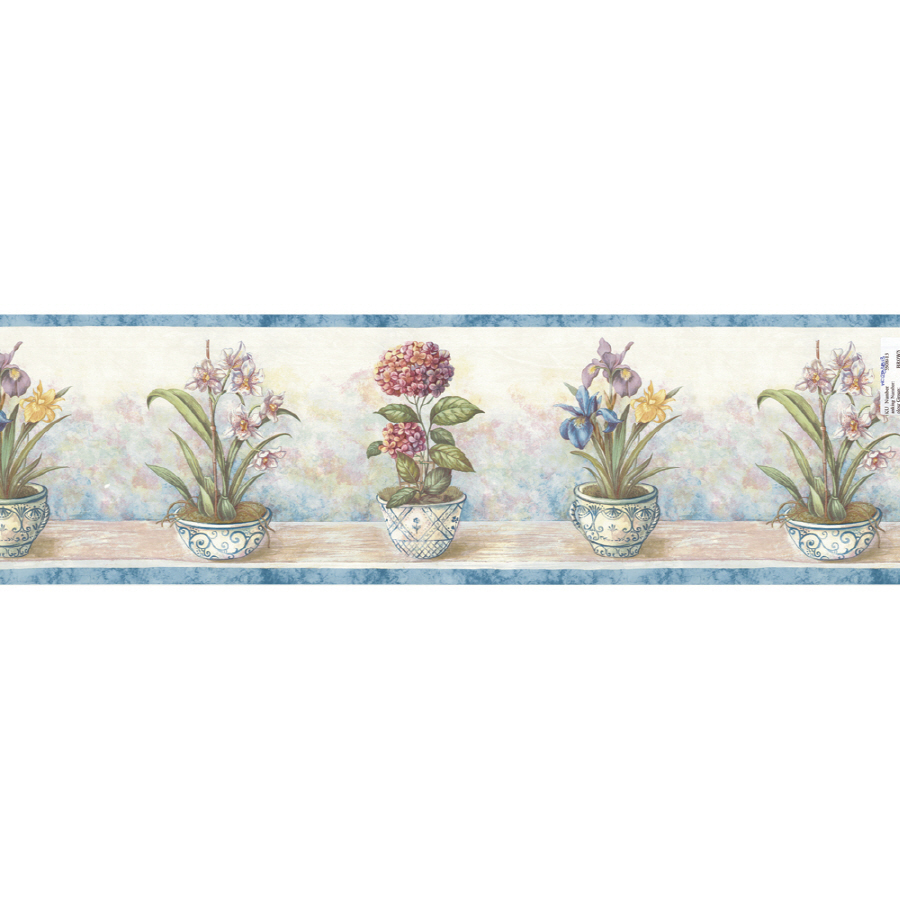Shop Waverly Potted Floral Prepasted Wallpaper Border At Lowes