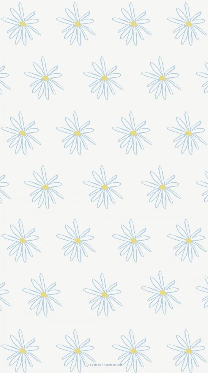 Cute Spring Wallpaper For Phone iPhone Daisy On Light Blue