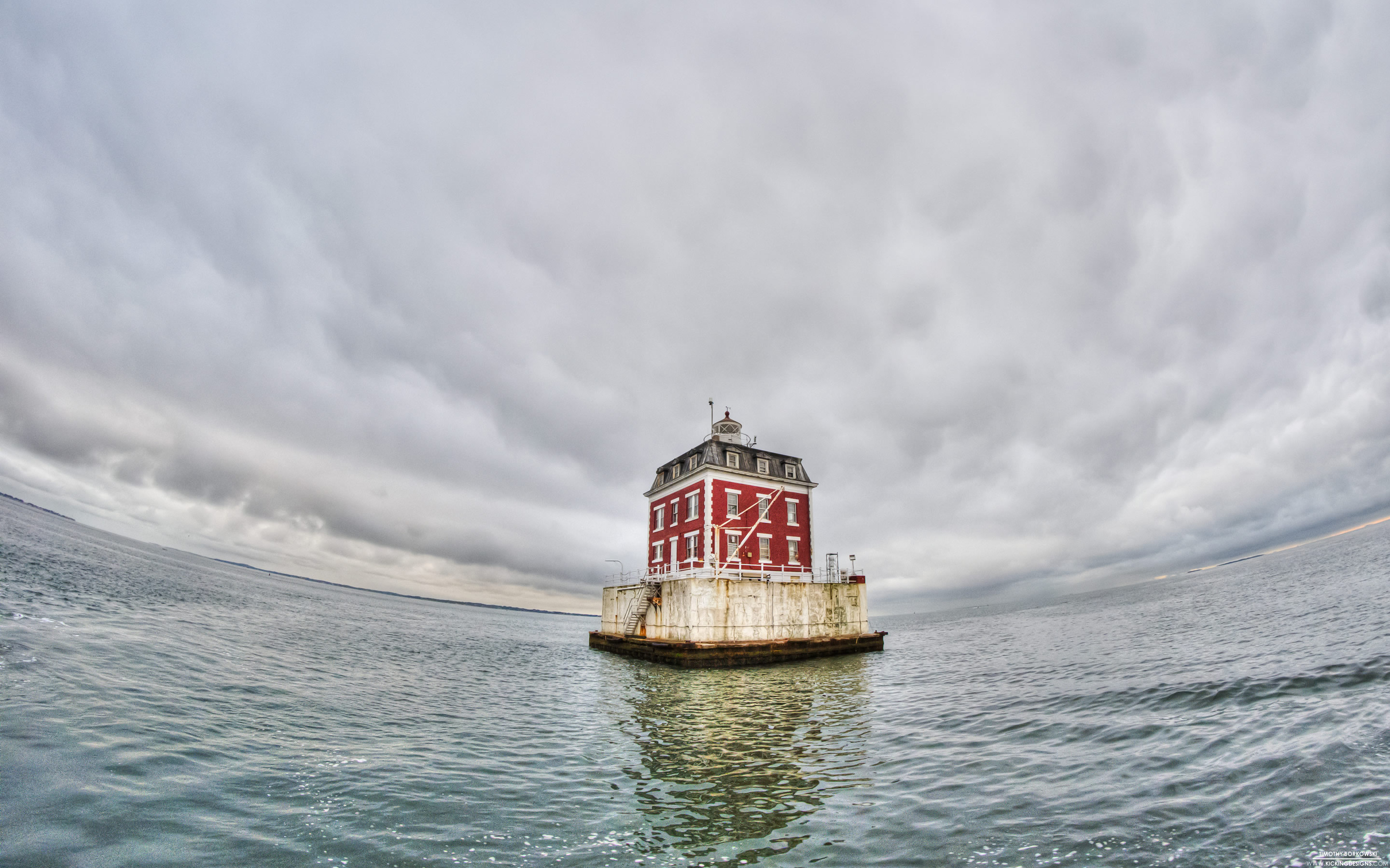 New London Ledge Lighthouse Wallpaper Kicking Designs