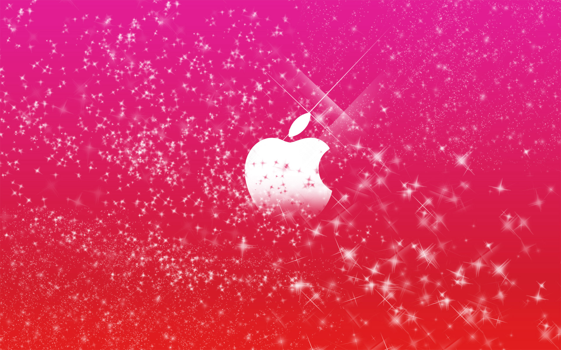 Apple Logo In Pink Glitters Wallpaper HD