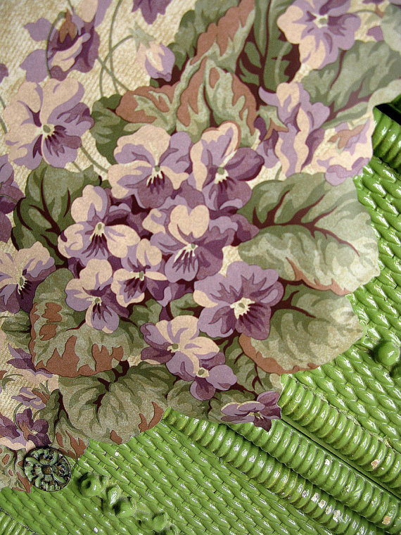 Wallpaper Border Sweet Violets Vintage Waverly Lavender Purple Green