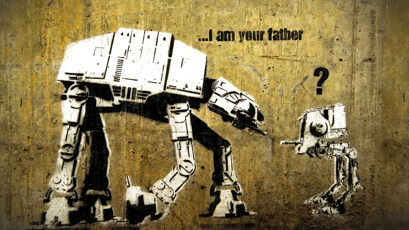 Star Wars Funny Banksy Atat Street Art Wallpaper