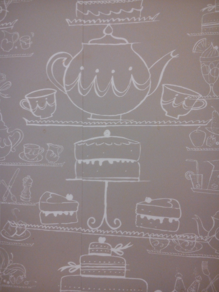 Cake And Teapot Design Wallpaper Kikki K