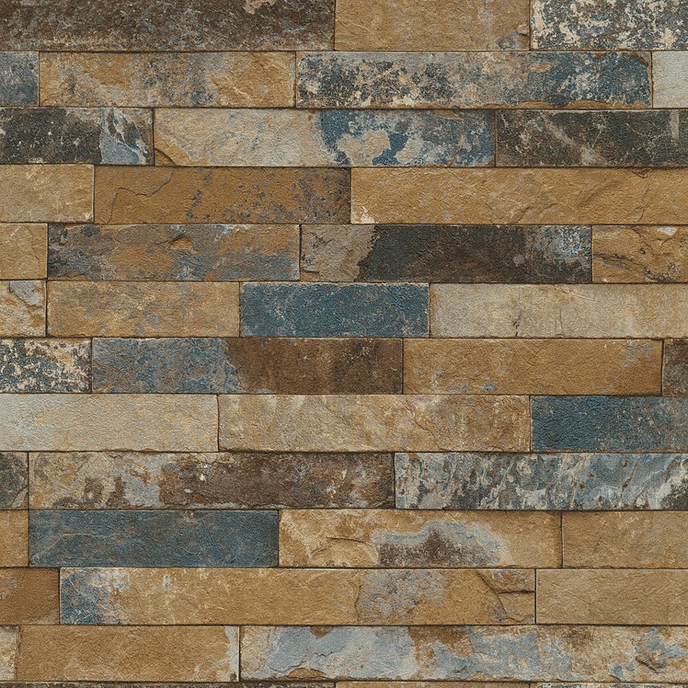 Rasch Factory Worn Brick Pattern Stone Effect Texture Wallpaper 475104