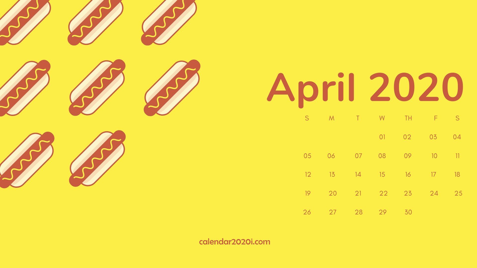 April 2020 Calendar Desktop Wallpaper in 2019 Calendar 1920x1080