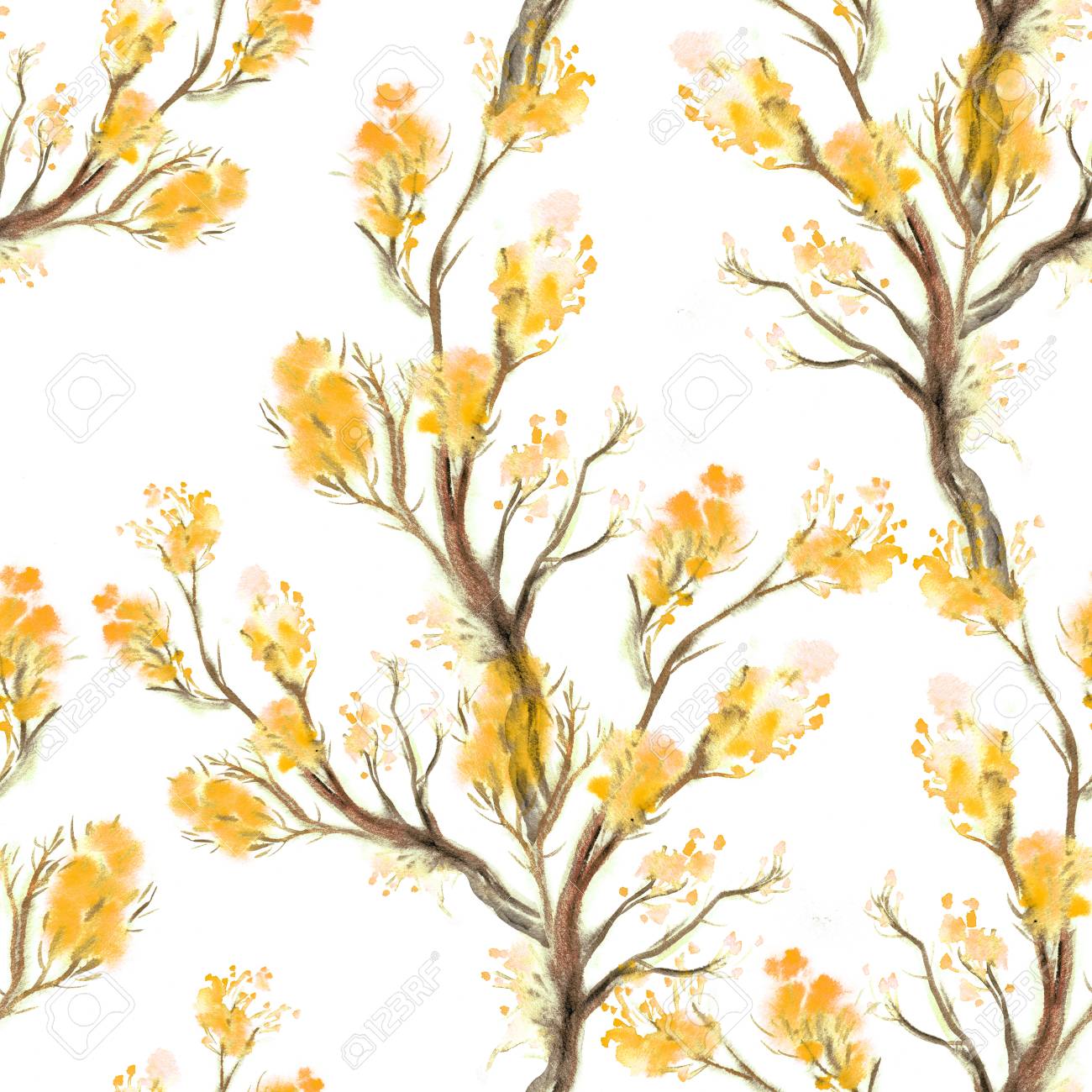 Spring Wallpaper With Flowers Watercolor Floral Seamless Pattern