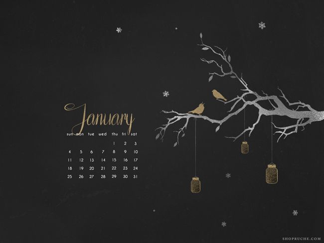January Desktop Wallpaper Calendar Device Decor