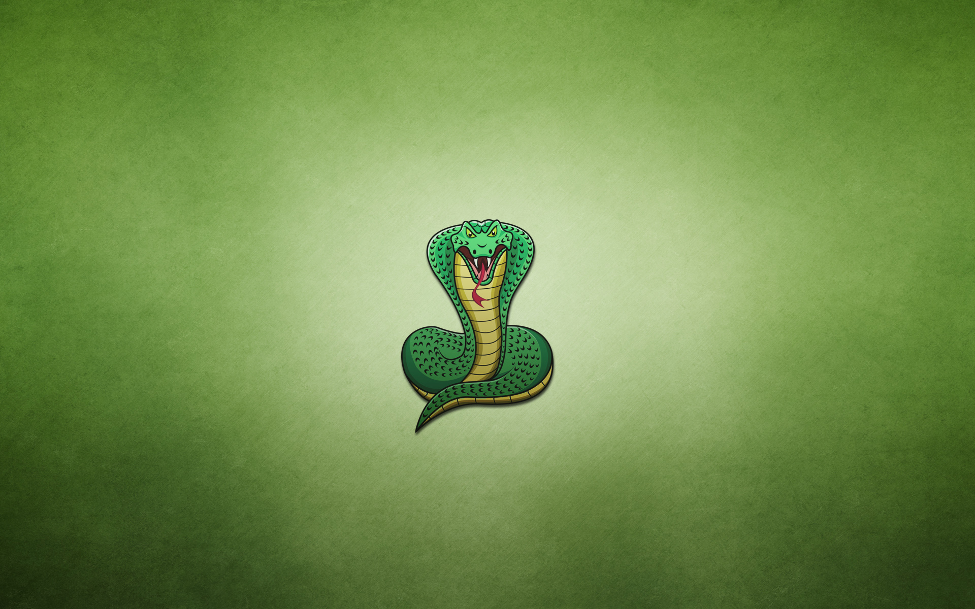 Wallpaper Snake Cobra Green Background Minimalism