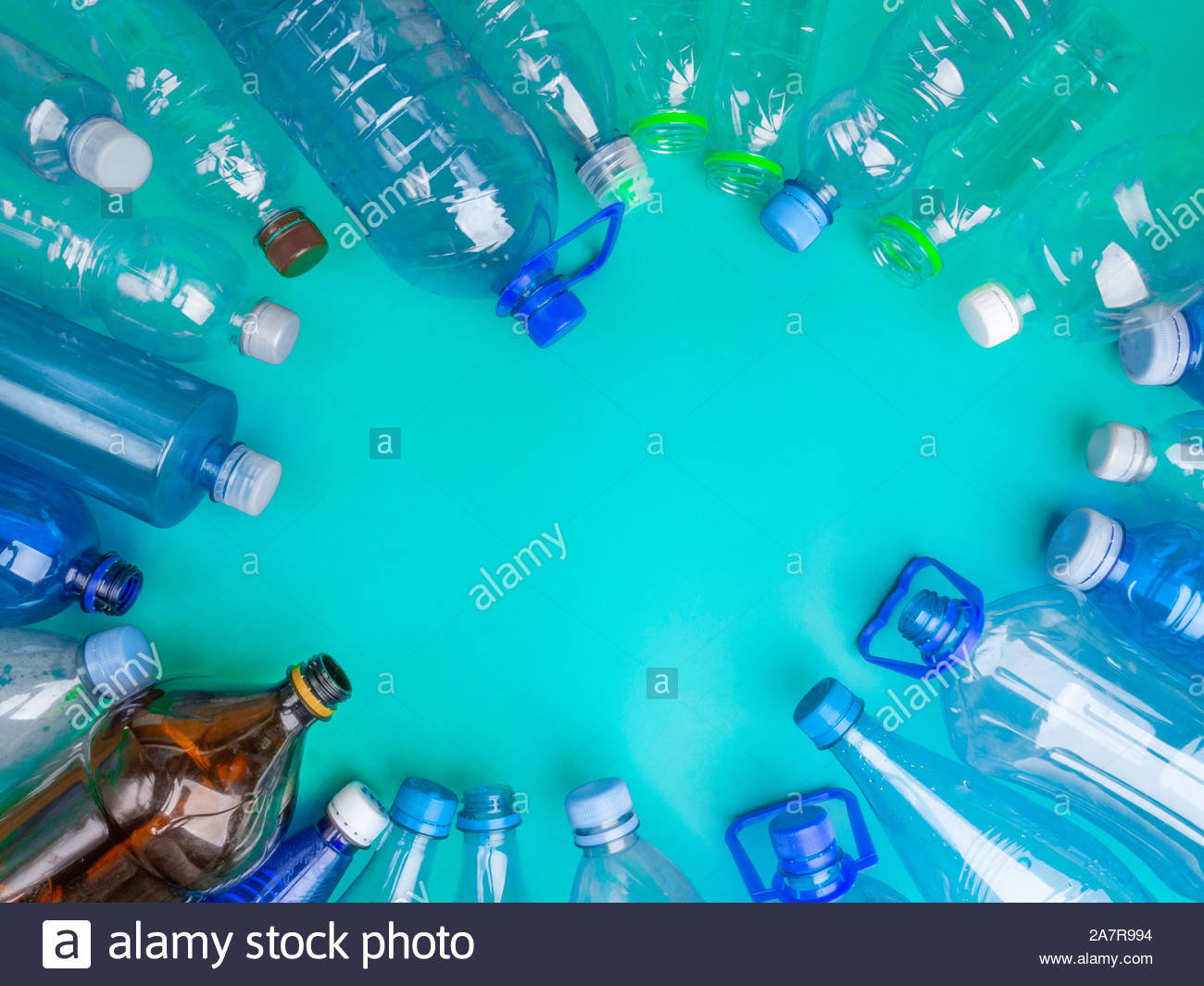 Plastic Bottle Waste Background No Concept Stock Photo