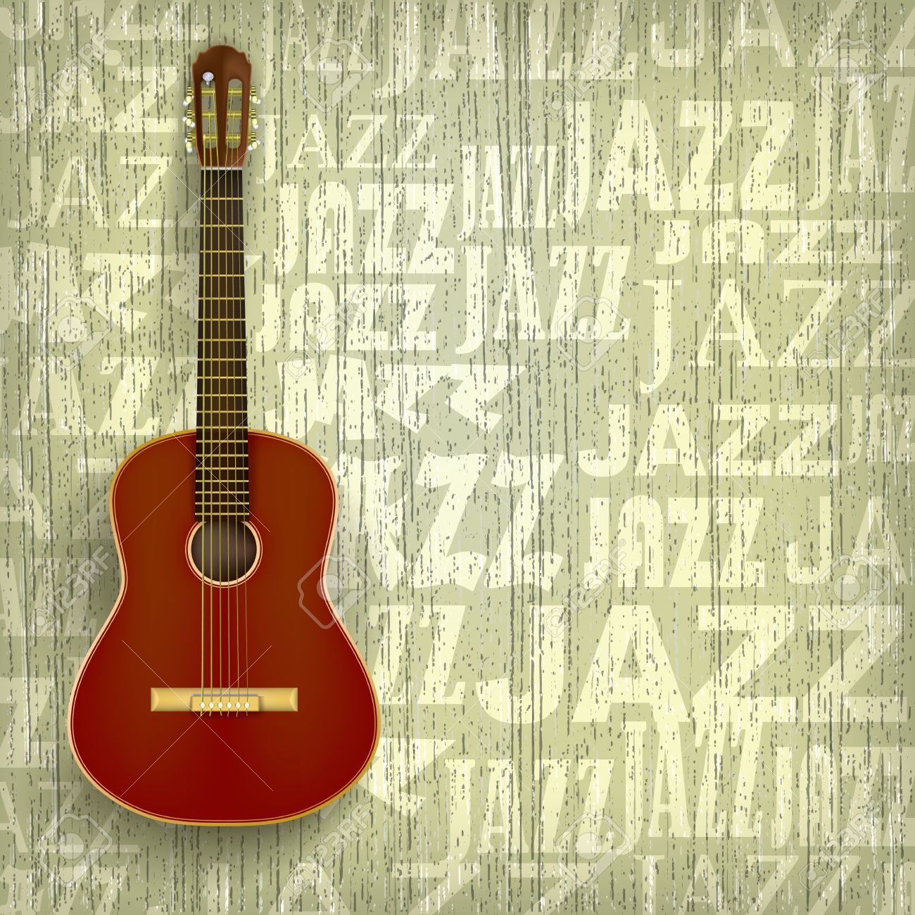 Abstract Grunge Jazz Background With Classical Guitar Royalty