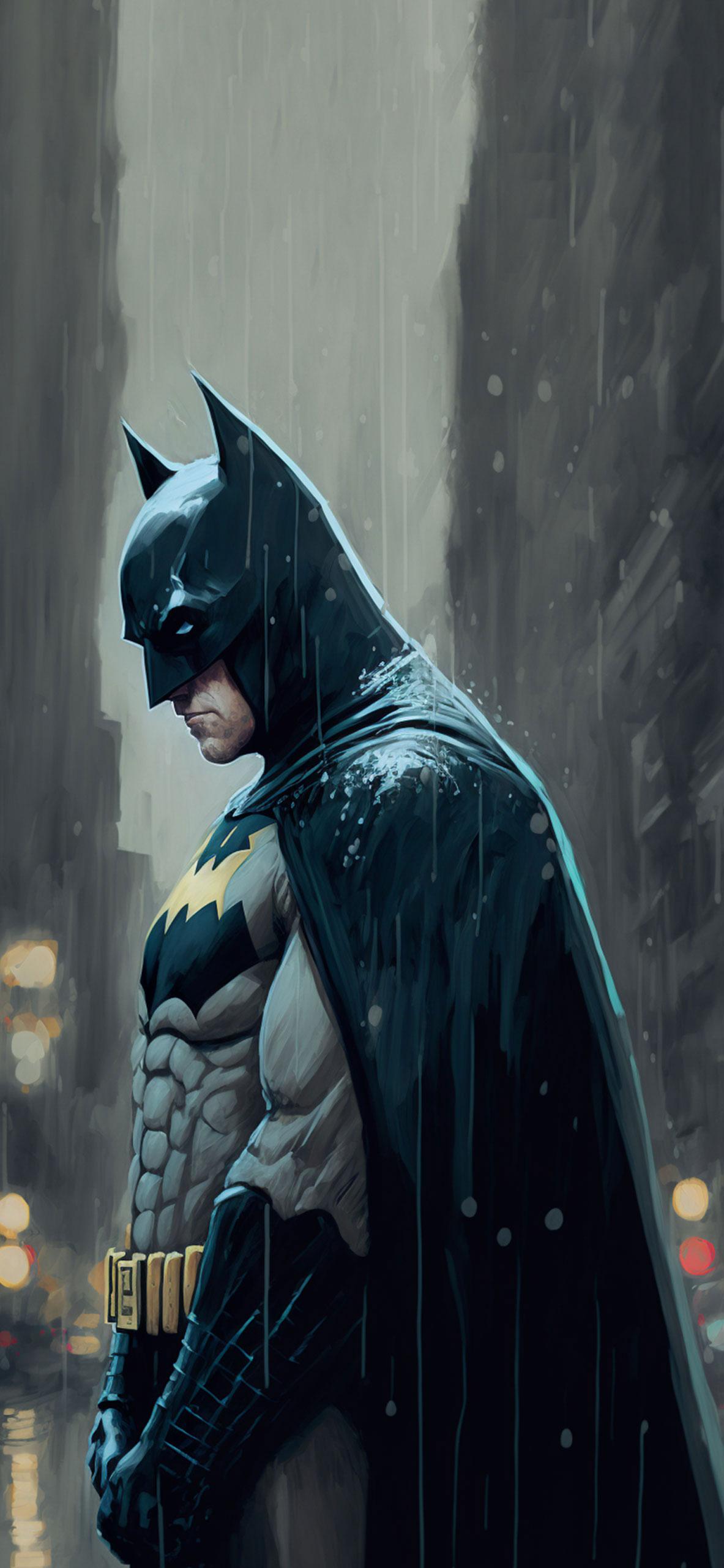 Batman In The Rain Wallpaper For iPhone