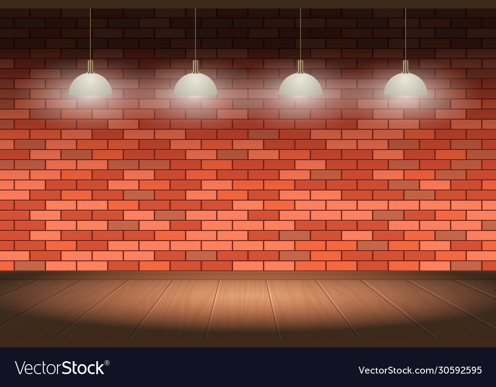 Brick Wall And Wooden Floor Background Royalty Vector