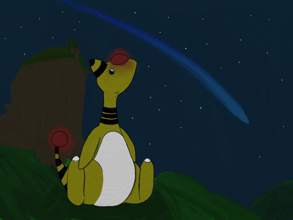 Ampharos Watching The Stars By Madkaratemans Fur Affinity Dot