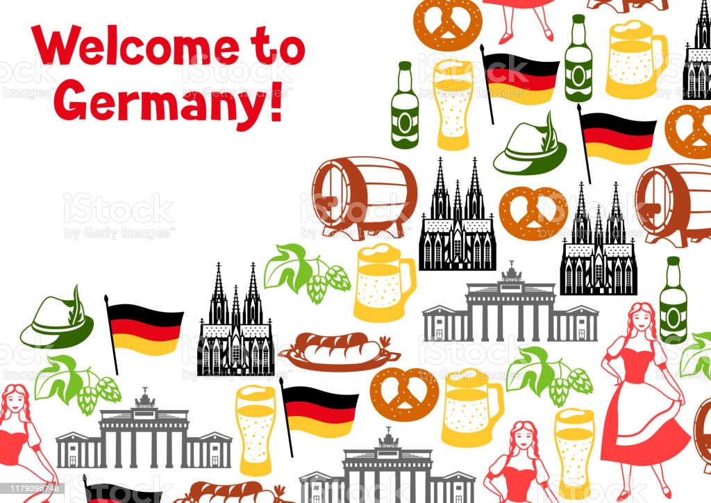 German Background Design Germany National Traditional Symbols