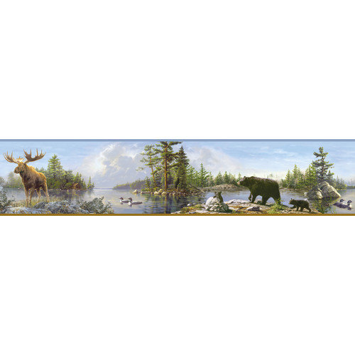 Moose Lake Portrait X Wildlife Embossed Border Wallpaper