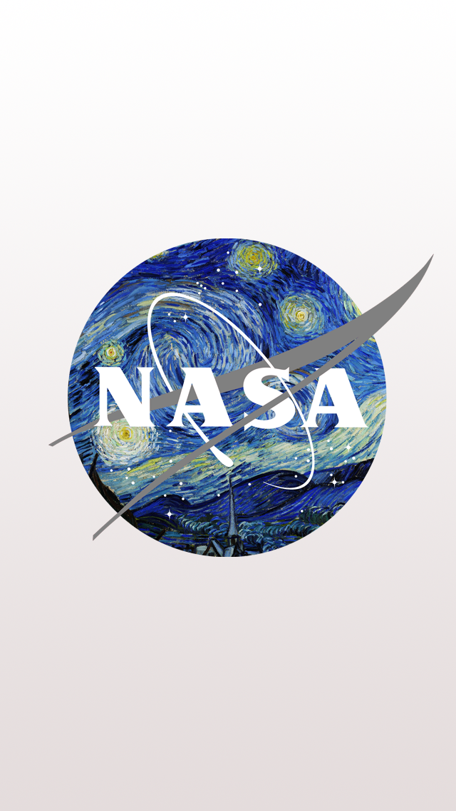 NASA Logo mixed with Starry Night by Van Gogh iPhone 5 Wallpaper 640x1136