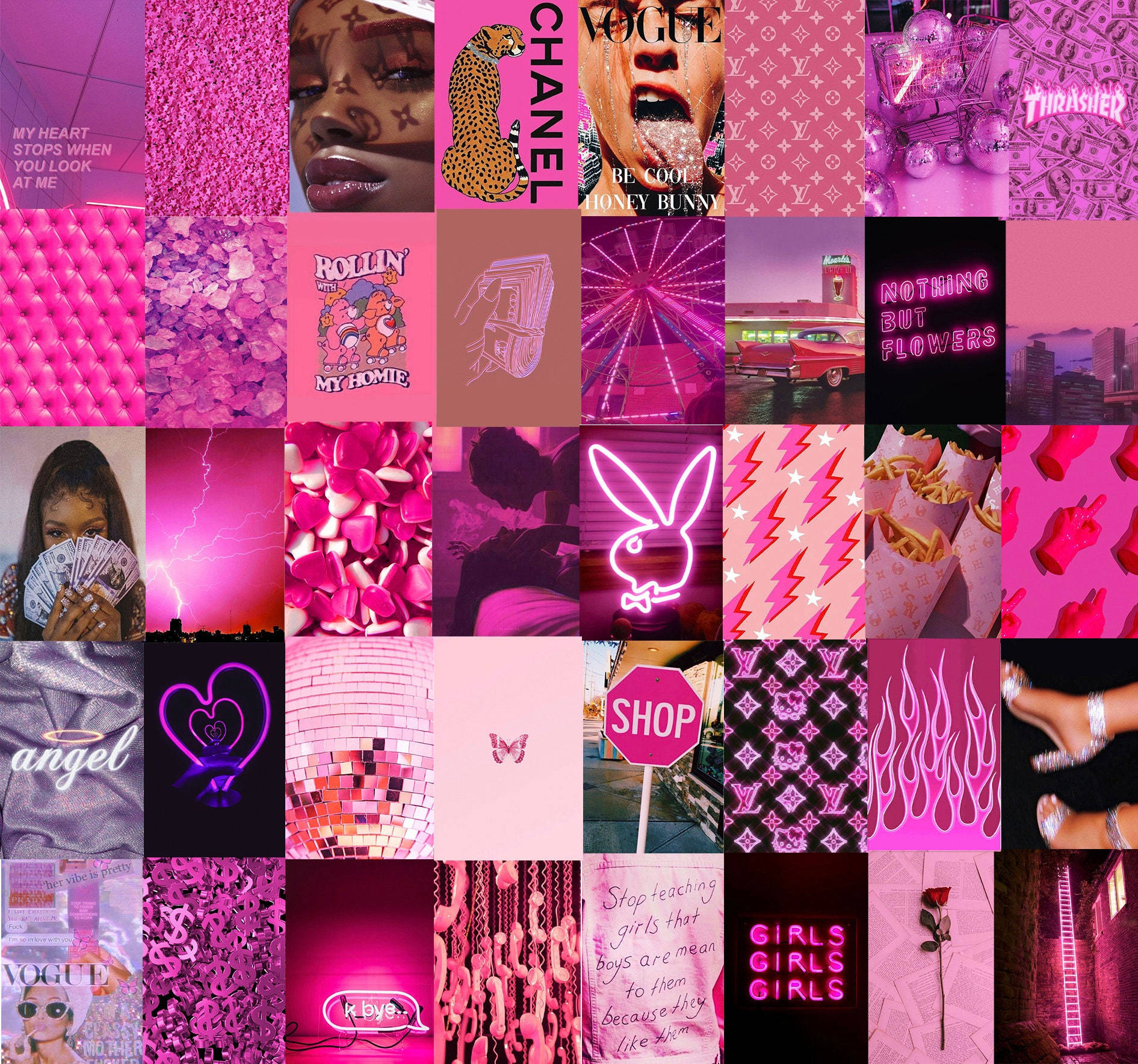 Neon Pink Aesthetic Wallpaper