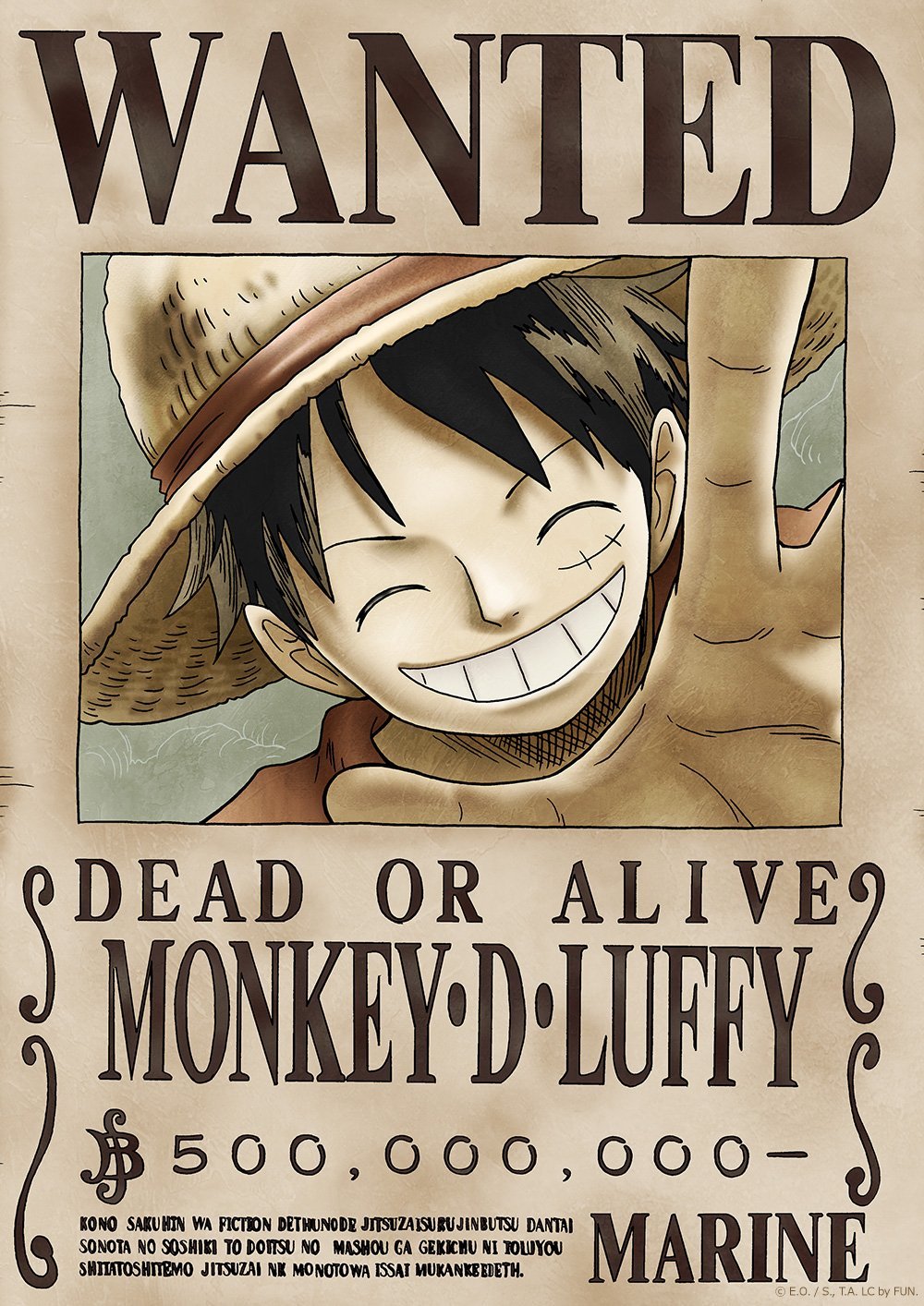 Tokiwa Corporation Anime One Piece Official Licensed Wanted Poster