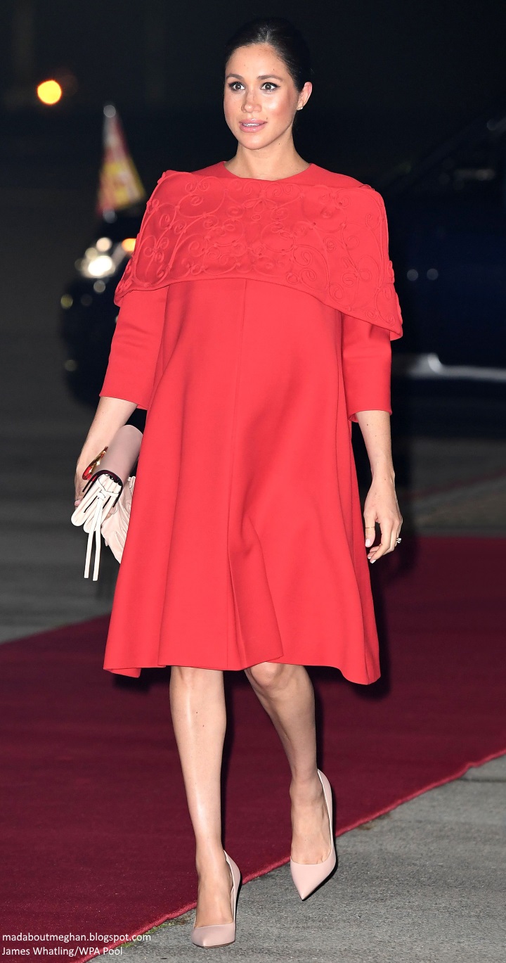 Mad About Meghan The Duchess In Red Valentino For Casablanca Arrival