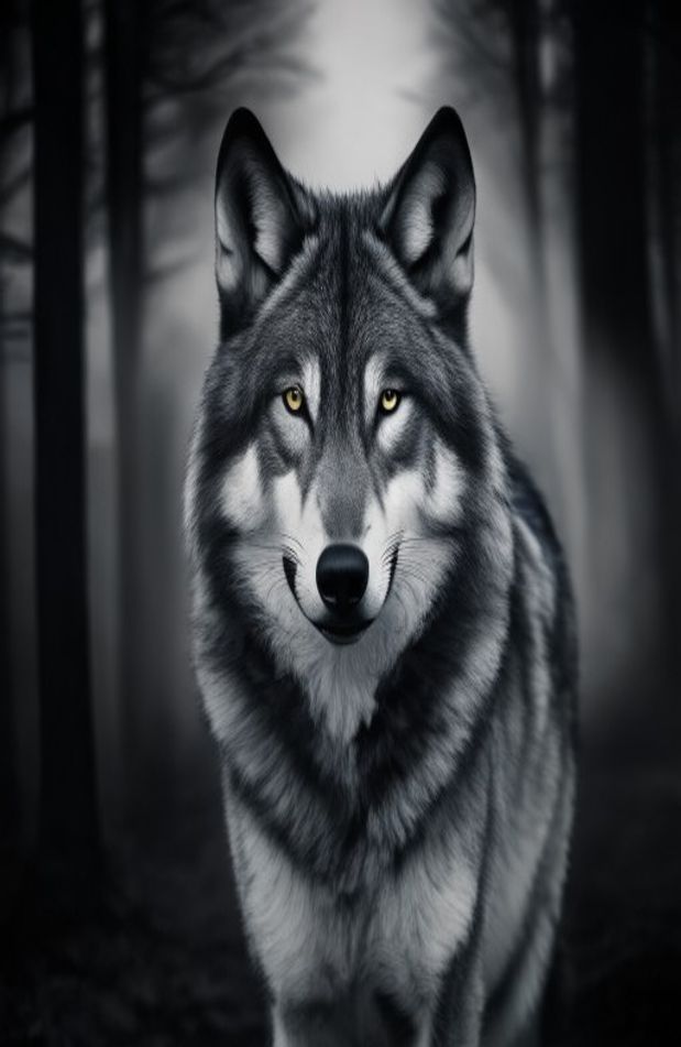 Black And White Wolf Wallpaper