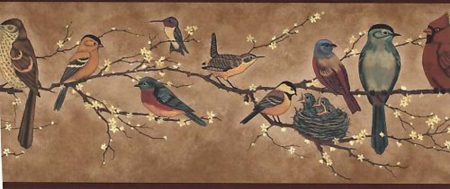 Wallpaper Border Country Song Birds On Branches