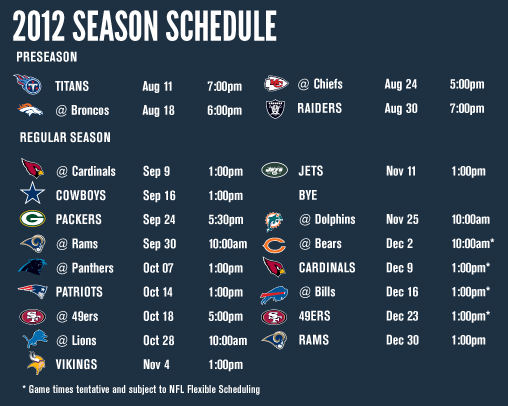 Here are a few more thoughts about the 2012 Seahawks Schedule