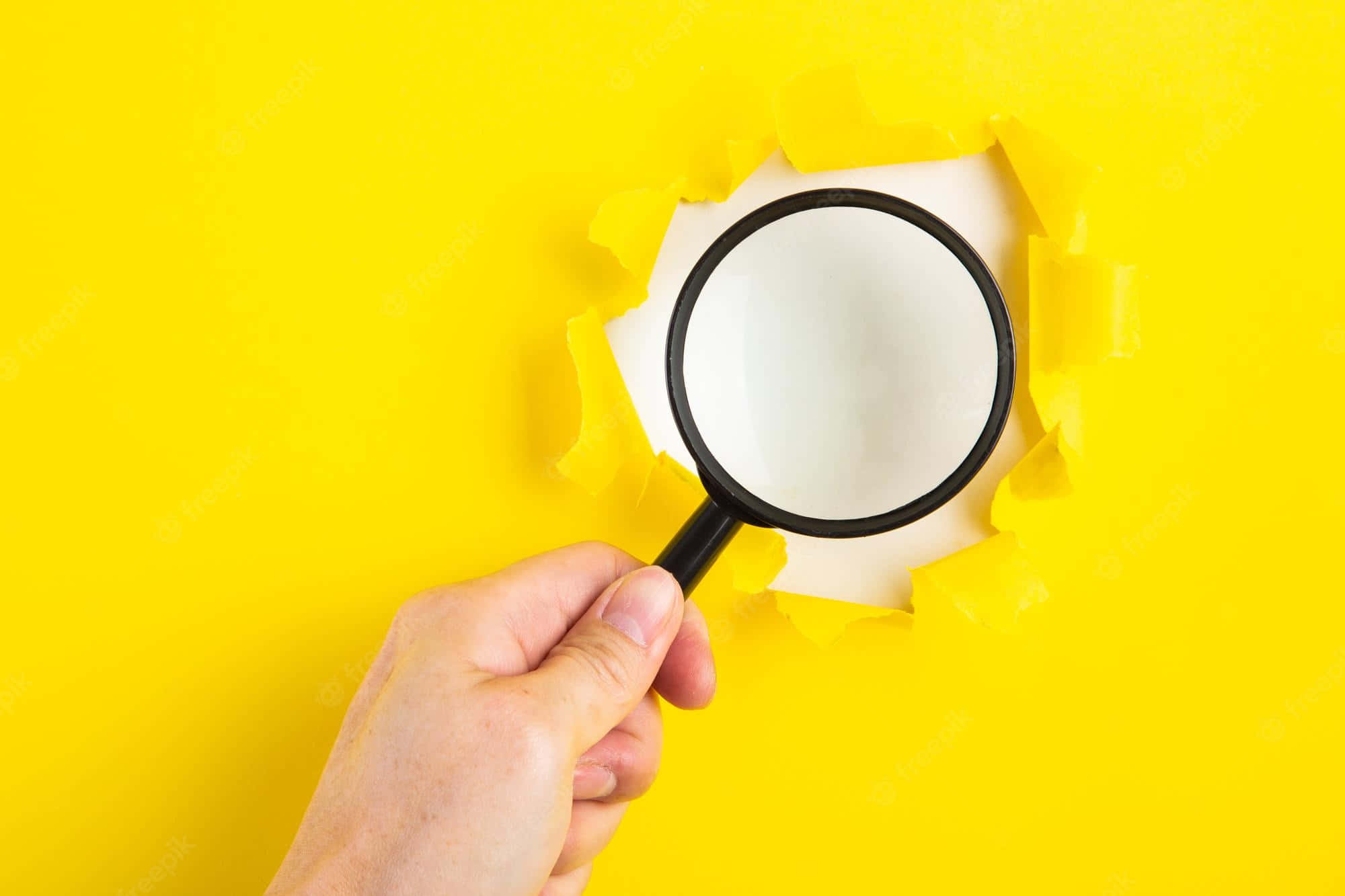 Magnifying Glass Yellow Photography Wallpaper