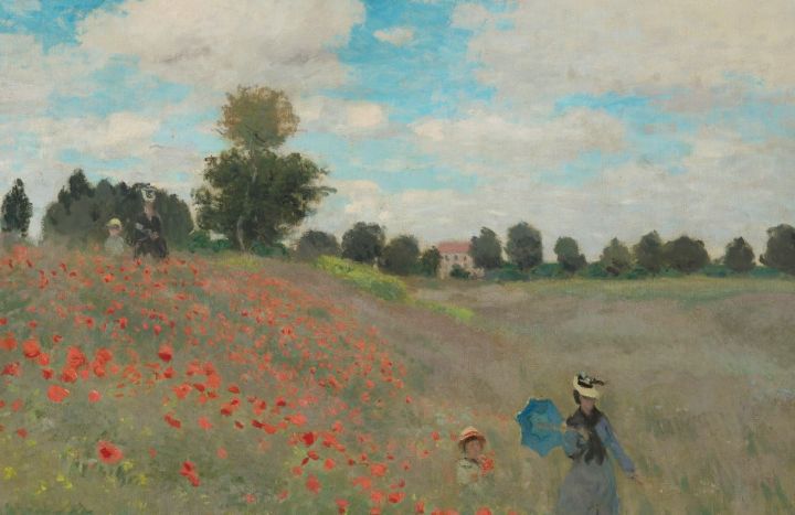 Poppy Field The Artist Painting Mo Poppies Claude Work Of