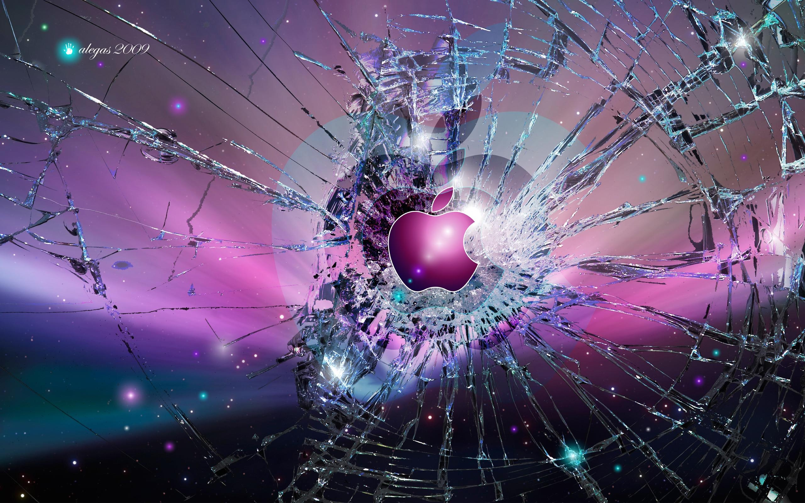 Purple Shattered Apple Wallpaper Background For Smartphones P
