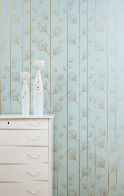 Ribbed Wallpaper Turquoise Gold Modern By Ferm