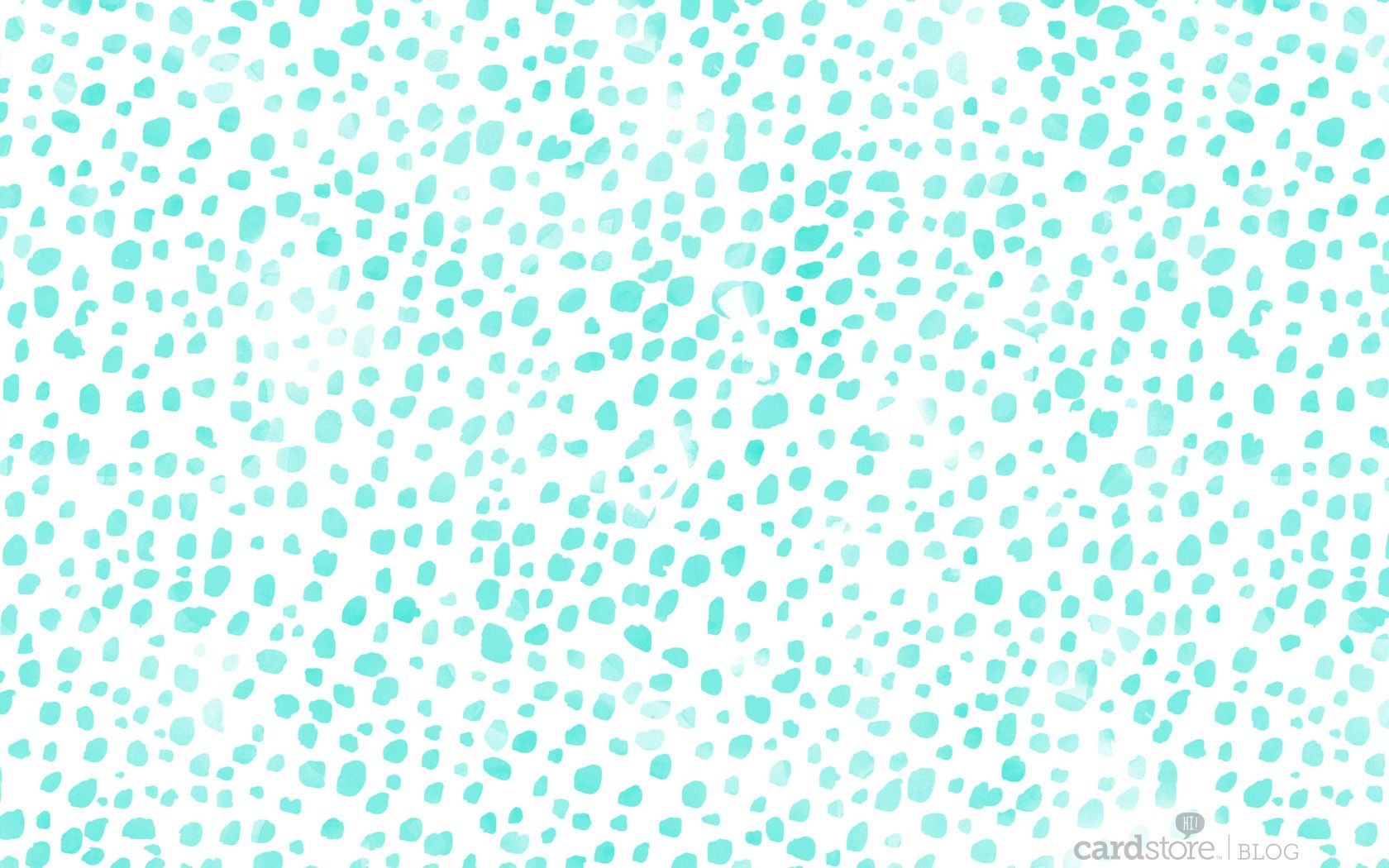 Mint Aqua Watercolour Spots Dots Confetti Desktop Wallpaper