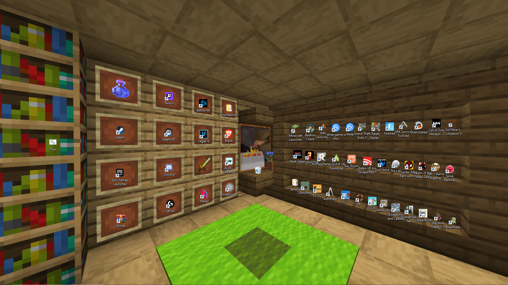 I Upgraded The Shelf Background For More Icon Storage R Minecraft