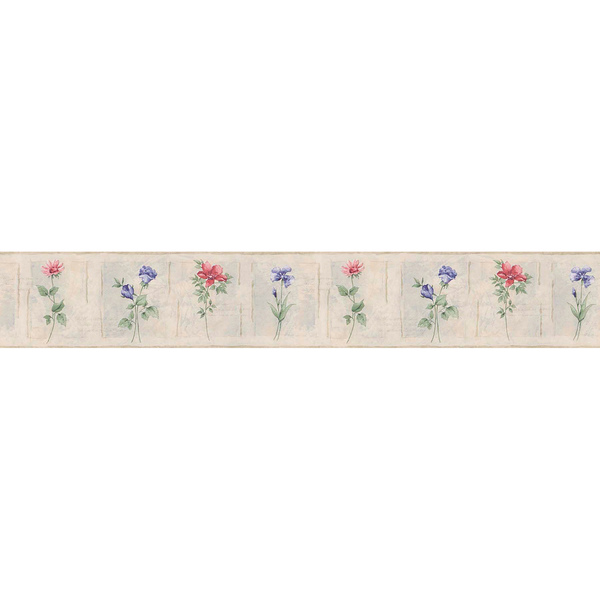 Brewster Pastel Floral Border Wallpaper