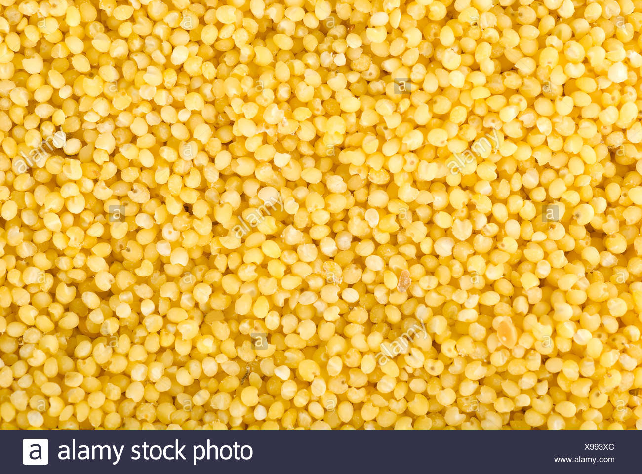 Millet Seed Cereal Yellow Background Texture Dry Stock Photo