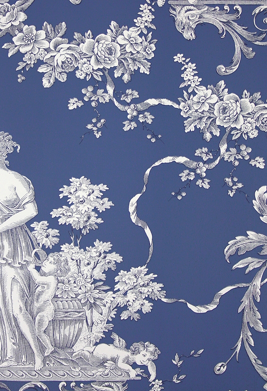 Biltmore Wallpaper An Elegant Toile In Blue