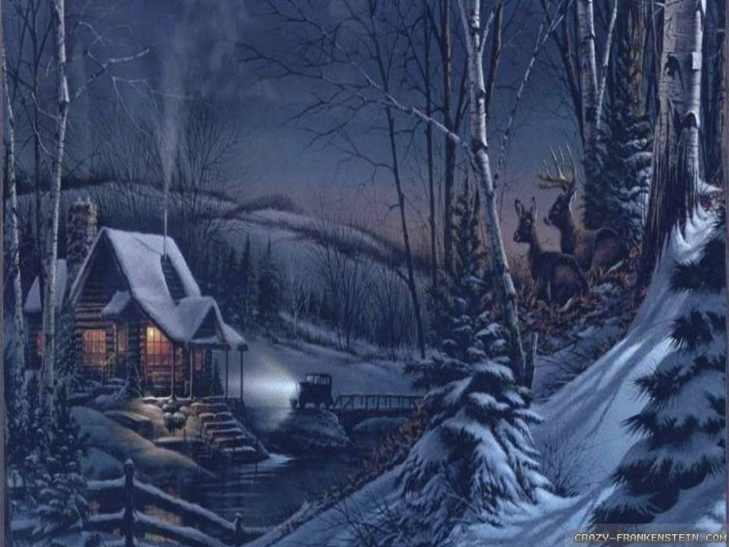 Dark Winter Night Wallpaper