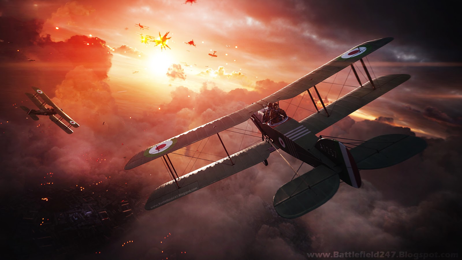 Battlefield Bf1 Wallpaper Sunset Biplane Dogfights