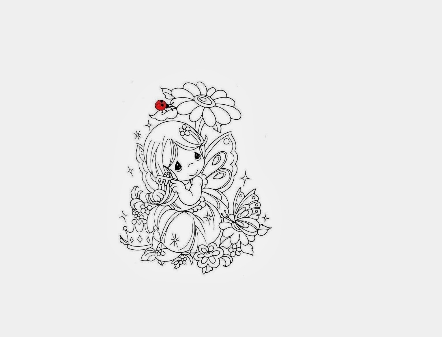 Colours Drawing Wallpaper Beautiful Cute Baby Fairy Butterfly