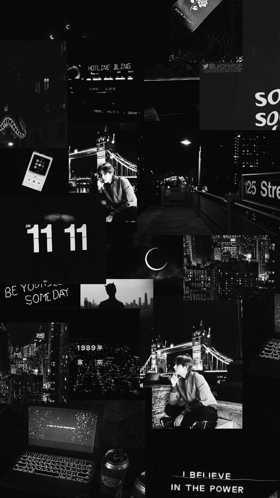 Cute Black Aesthetic Collage Wallpaper