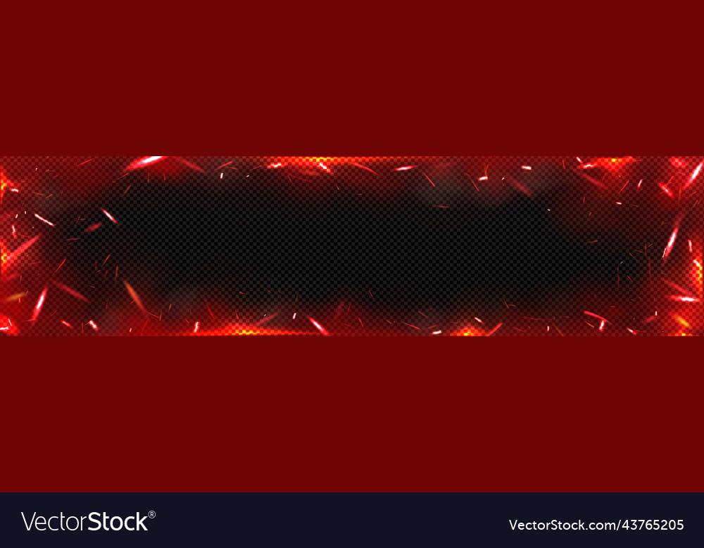 Background With Red Fire Sparks Overlay Effect Vector Image