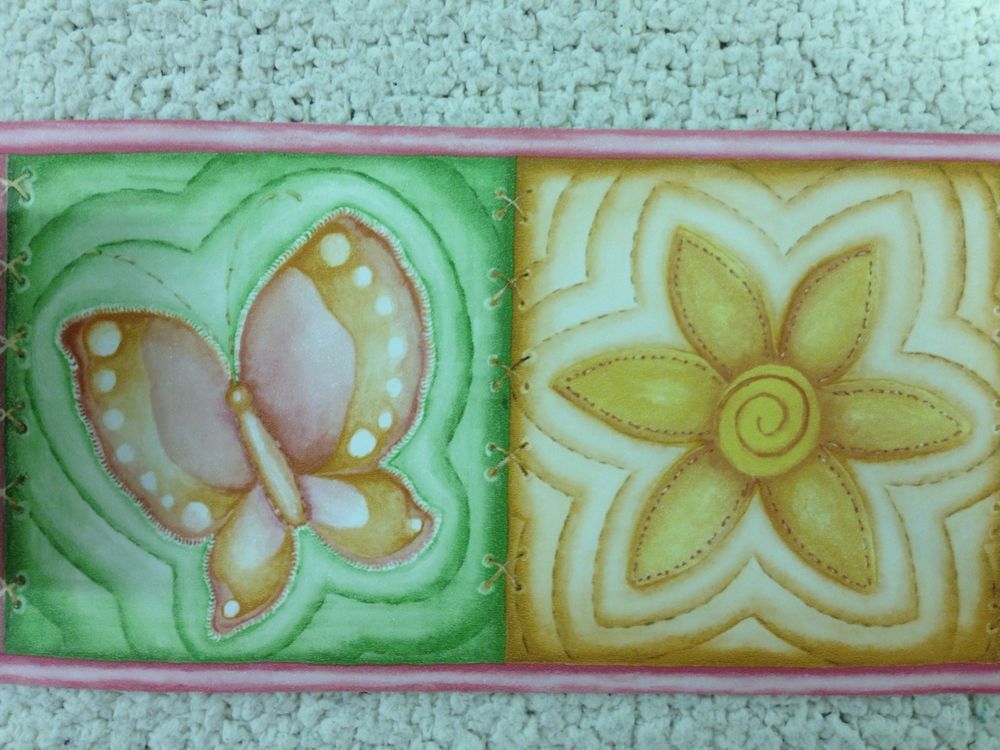 Lady Bugs Bees Flowers Butterfly Watercolor Wallpaper Border eBay
