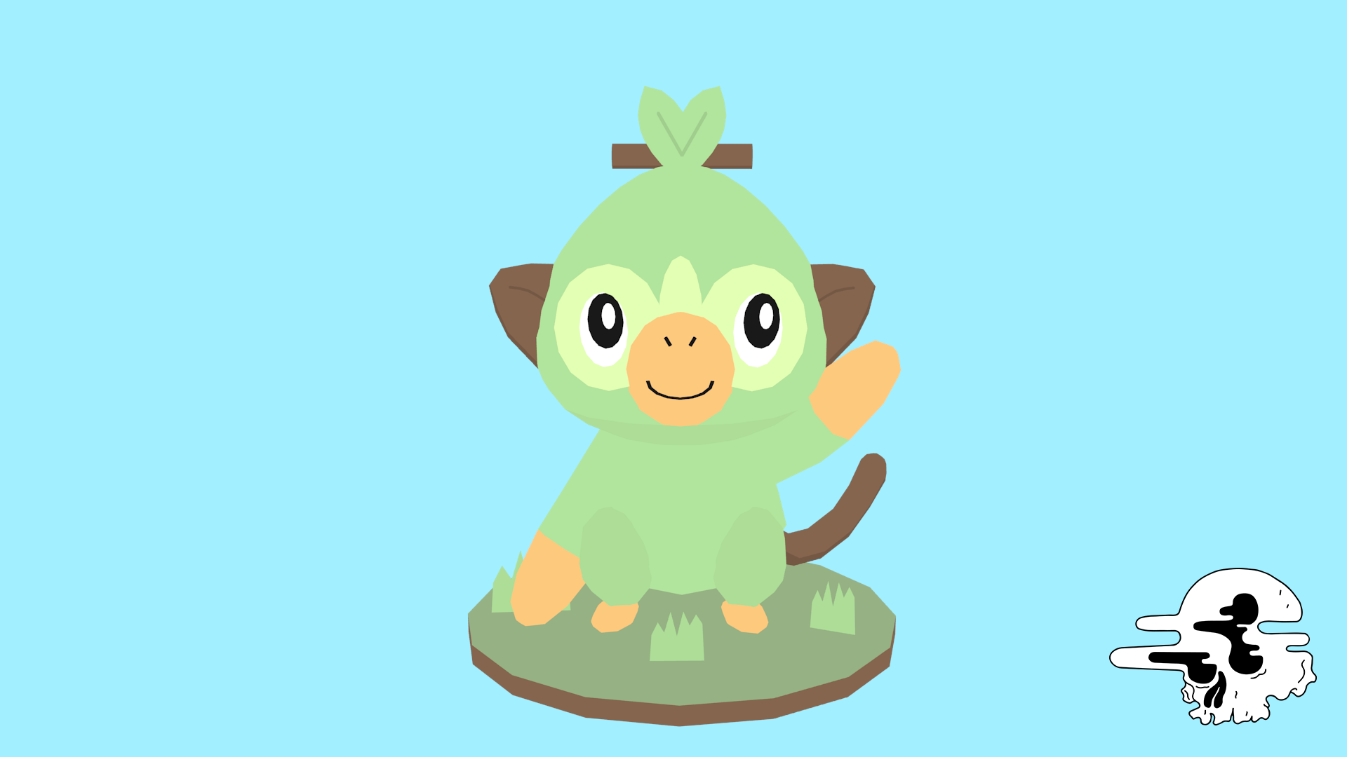Grookey Fan Art Here Is A Super Quick 3d Model That I Made Of