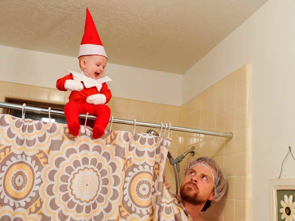 Dad Photoshopped His Son Into A Real Life Elf On Shelf
