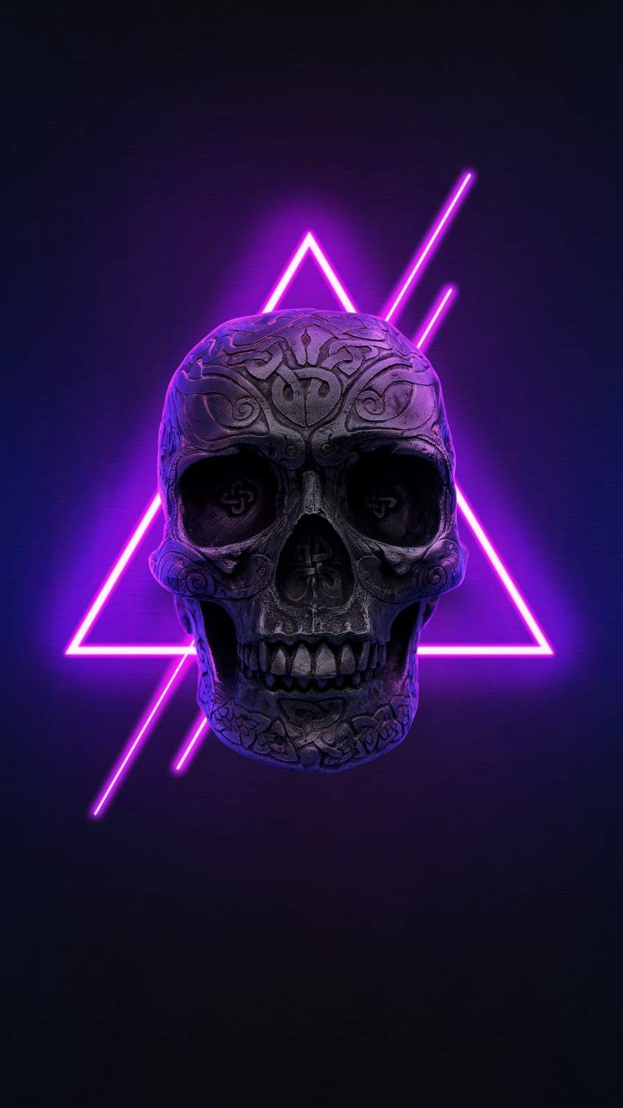 Neon Skull iPhone Wallpaper In